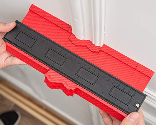 Plastic Contour Gauge 10 Inch - Profile Gauge Measure, for Precise Measurement Tiling Laminate Wood Marking Tool For Perfect Fit and Easy Cutting, Perfect Gift for Dad Men Husband (Red) - Thumbnail 6