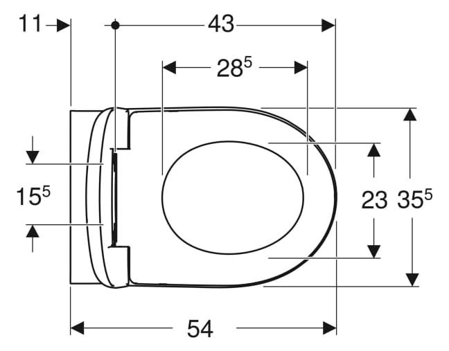 Geberit Renova Set Wand-WC mit WC-Sitz, Tiefspül-WC, B x H x T 37 x 40,5 x 54 cm, Rimfree, mit Absenkautomatik, WC-Set 500801001 – Bild 3