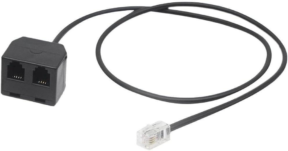 Yuly Black 4P4C RJ9 Extension Cable Male to Female Converter Adapter Extender Extension Cable for Telephone Splitter Rj9 Male to Female Adapter