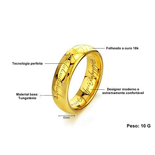 O Um Anel Senhor Dos Anéis, Precioso Folheado a Ouro 18k Frete Grátis