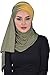 Jersey Shawl for Women Cotton Wrap Modesty Turban Cap Scarf Black-Maroon