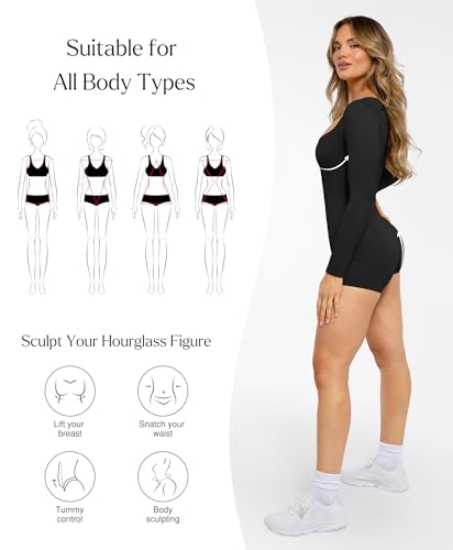 Popilush Long Sleeve Jumpsuit for Women Athletic Romper Black XXL - image 3