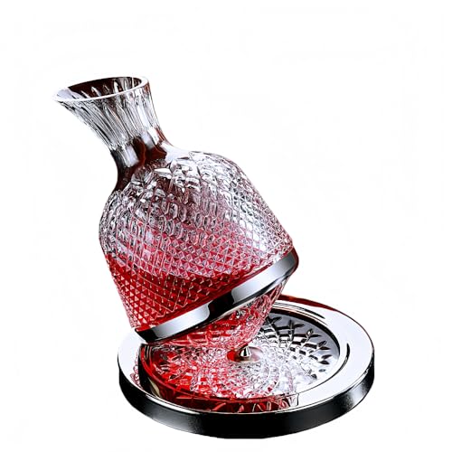 Stewlt 氷山 デカンター 無鉛 クリスタル ガラス 急速 酸化 ワイン 冷酒器 おしゃれ 高級 プレゼント 卓上 バー テーブルウェア 器具 (ジャイロ デキャンタ)