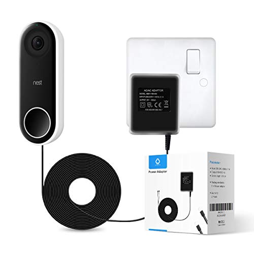 Lanmu Adaptateur d'alimentation pour sonnette vidéo Nest Hello Sonnette vidéo Arlo et Sonnette Zmodo Noir 4,9 m