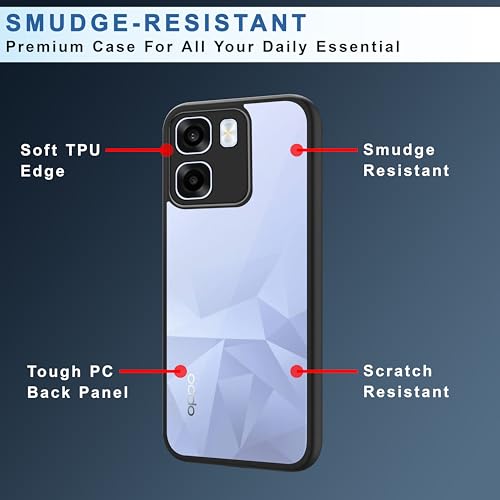 Image of CEDO Backcover for Oppo K14x / Oppo A6x (5G) | Camera Protection Bump Shockproof Edge | Ultra Hybrid Transparent Acrylic Clear TPU+PC Hard Backcase Cover (Black)