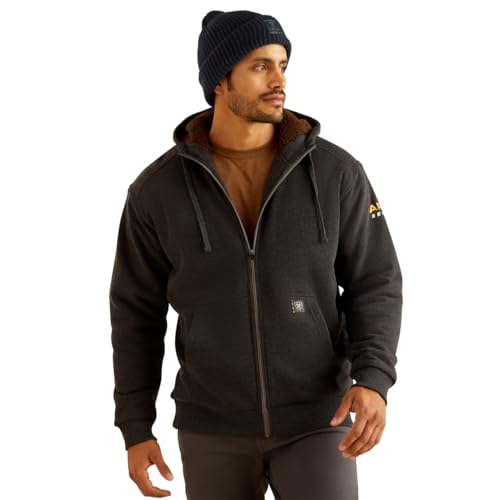 ARIAT Men's Rebar All-Weather Sherpa-Lined Full Zip Hoodie