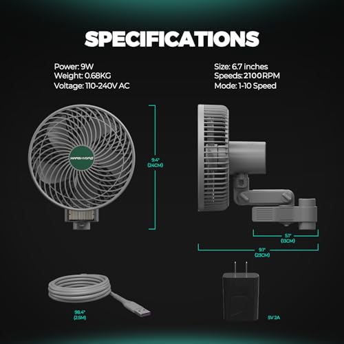 Image of MARS HYDRO 6-Inch Grow Tent Clip-on Fan