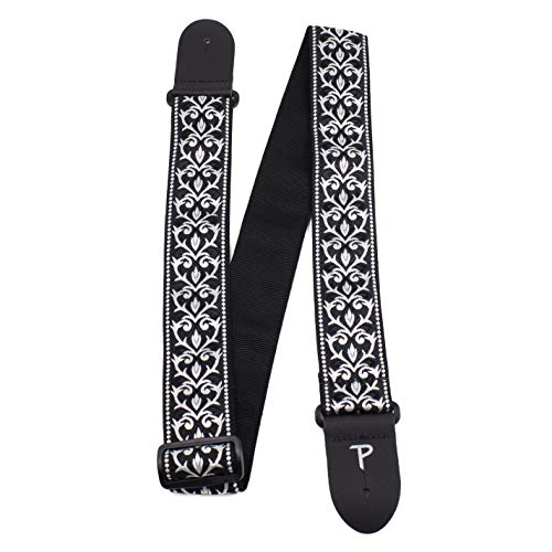Perris PTWS6724 Sangle pour Guitare Jacquard Noir/Blanc Tribal - Les Beatles, Paul McCartney, John Lennon, RIngo Starr, George Harrison Perris PTWS6724 Sangle pour Guitare Jacquard Noir/Blanc Tribal – Image 7