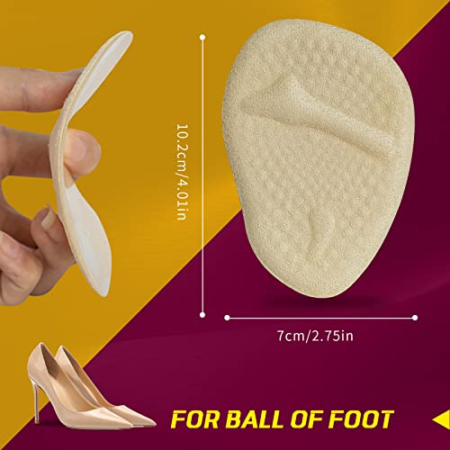 Image of FOCONEE Metatarsal Pads, Soft Ball of Foot Cushions for Women, High Heel Pain Relief Shoes Inserts, Reusable Anti-Slip Forefoot Pads One Size Fits All Shoes for All Day Comfort (3 Pairs)