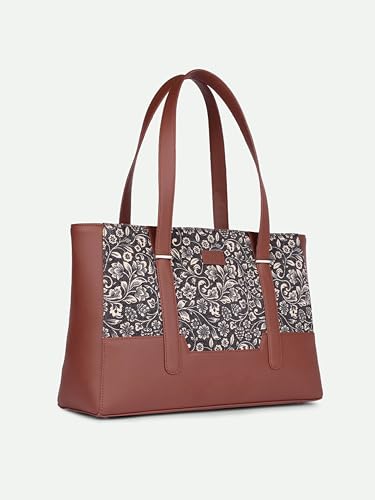 Image of ZOUK Handcrafted Vegan Leather Travel Tote Bag for Women with Multiple Compartments | Spacious Water-Resistant Shoulder Bag for Travel, Vacation, Day Trips |