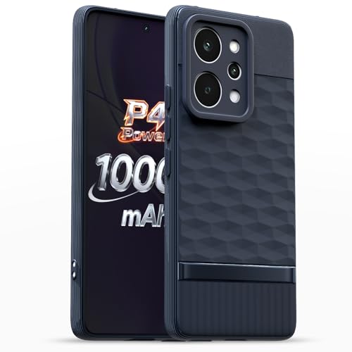 Image of Pikkme Back Cover for Realme P4 Power 5G Camera Protection 3D Hexa Cube Design Silicone Protective Bumper Case (Blue)
