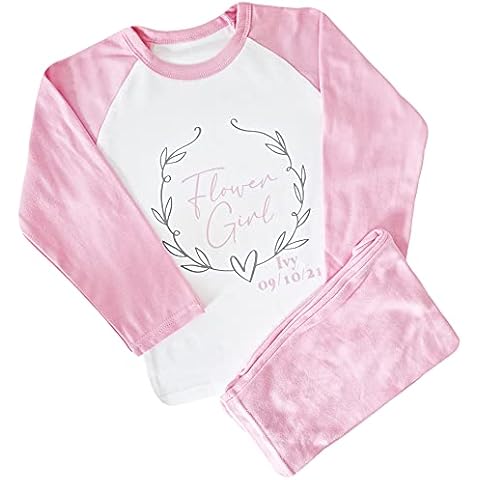 PERSONALISED Flower Girl Wedding Pyjamas Pink (Pink, 1-2 Years) Cover