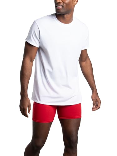 image for Fruit of the Loom Men's Active Cotton Blend Lightweight Crew T-Shirts 