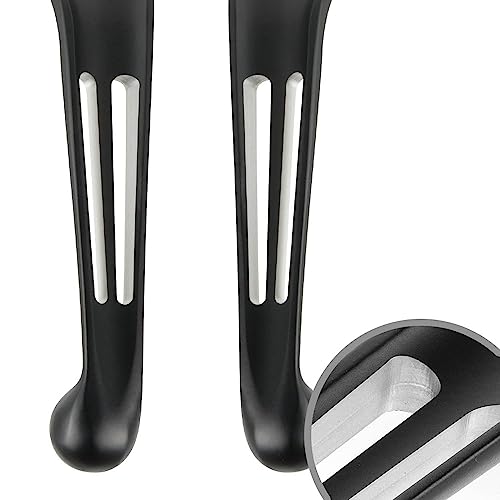 KiWAV Slotted Cut 10202 2-Color Ergonomic Hand Control Levers Black Compatible for Harley OEM #45075-07, #45459-07