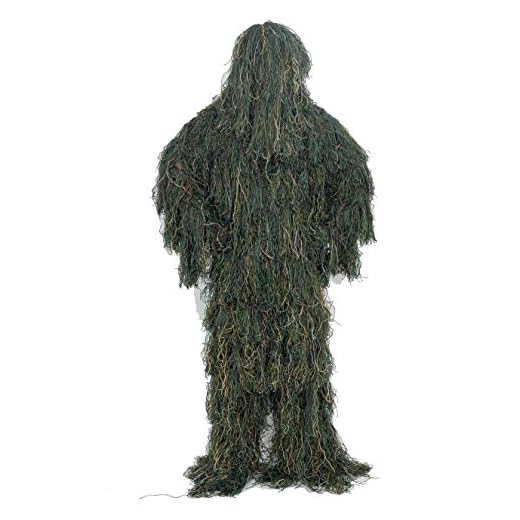 Meirui Medium Size Ghillie Suit with 3D Camo Forest Hunting Camouflage Tactical Bag