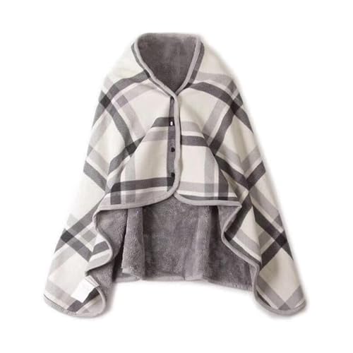 Rablue Masyrt Throw Blanket,Wearable Multifunctional Warm Scarf Shawl, Cordless Wrap Poncho,Flannel Heating Cape,Ideal for Women and Office Use (80 * 130cm)