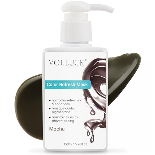 VOLLUCK Color Fresh Mask 3 en 1 Tinte para colores vivos del cabello, mascarilla de color para todo tipo de cabello (Mocha, 150 ml)