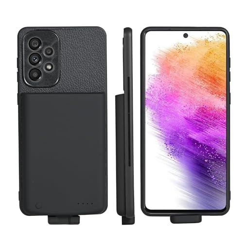 Fey Battery Case for Galaxy A73, Extended Charging Cases for Samsung Galaxy A73 Rechargeable External Backup Power Bank Charger Cover, 5000mAh, Black