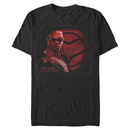 T-Shirt Falcon Marvel Hommes haut graphique col rond vetement coton noir