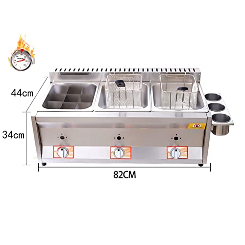 Professionelle Gasfritteuse für Büro, tiefe Fritteuse aus Flüssiggas, Edelstahl, mit Korb und Deckel, Fritteuse für Fische, Fritteuse, Fritteuse – Bild 3