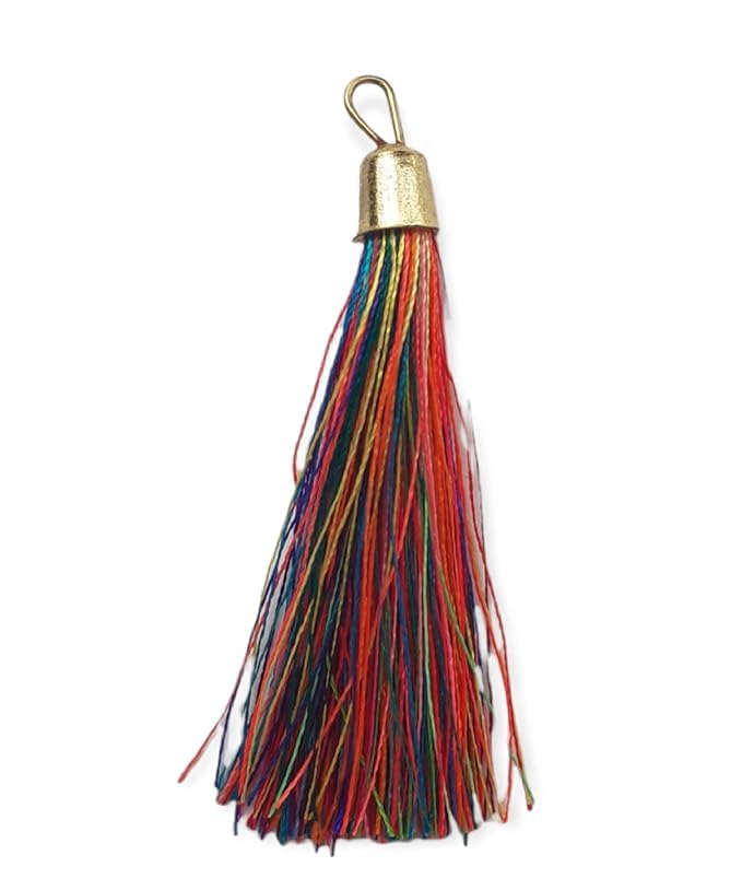 Lacesnmore Multicolor Tassel Latkan Hanging Fringe Silk Thread jhallar 50 Pieces Dresses, Blouse, Dupatta,Sari,Choli, chunni, Sarees, Lehenga,Suits, Curtains (Multy) 50pc 1