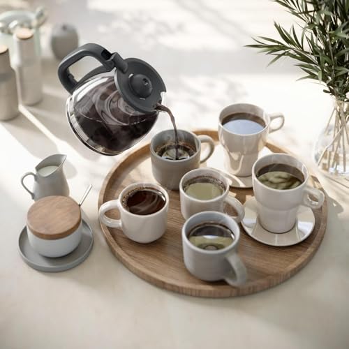 Image of Drumstone (𝟏0 𝐘𝐞𝐚𝐫𝐬 𝐰𝐚𝐫𝐫𝐚𝐧𝐭𝐲) Drip Coffee Maker with Glass Carafe | 1.2L Capacity Brews up to 10 Cups, Automatic Keep Warm & Auto Shut-Off Coffee Machine for Home, Office & Pantry Use