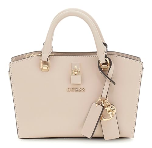 GUESS Queensland Mini Satchel Bag maroquinerie chic couleur taupe aux finitions haut de gamme