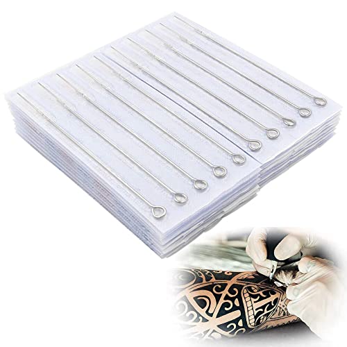 50pcs Aiguilles de Tatouage 1/3/5/7/9 RL,Professionnel Stériles Aiguilles de Tatouage en Acier Inoxydable Melangees,pour des fournitures de tatouage de kit de tatouage