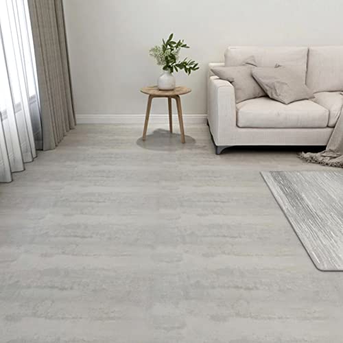 Brokky Lamas para Suelo Autoadhesivas Suelo autoadesivo Suelo PVC Suelos de PVC Adhesivos para Suelos 55 Piezas PVC 5,11 m² Gris Claro - 324651