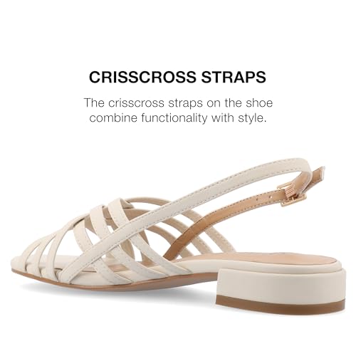 Journee Womens Woven Strappy Slingback Block Heel Buckle Ankle Open Round Toe Cassandra Comfort Sandals3