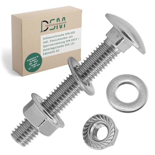 Tornillos de cabeza redonda plana M8 anti aflojamiento con tuerca dentada DIN 6923 en acero V2A