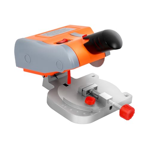 Mini sierra ingletadora de 90 W, cortadora de madera de mesa, hoja de sierra ajustable de 0 a 45°, adecuada para cortar madera, plástico, piedra y metales no ferrosos