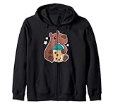 Photo Gallery carino kawaii capybara che beve bubble tea - boba felpa con cappuccio Photo Gallery carino kawaii capybara che beve bubble tea - boba felpa con cappuccio