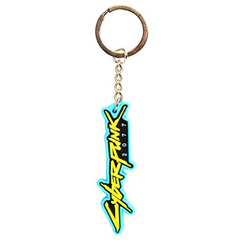 JINX Cyberpunk 2077 Logo Rubber Keychain, Multi-Colored, 2.76
