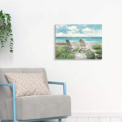 Sd Soft Dance Beach Wall Art Seascape Painting: Coastal Scene Picture Artwork Painting On Canvas For Living Room (24'' X 18'' X 1 Panel) #TOP2