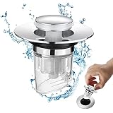 Universal Stainless Steel Basin Pop-Up Bounce Core Basin Drain Filter Hair Catcher Sink Strainer Bat