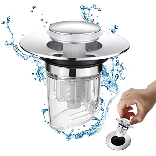 Universal Stainless Steel Basin Pop-Up Bounce Core Basin Drain Filter Hair Catcher Sink Strainer Bathtub Stopper Bathroom Tool 2 Psc #TOP8