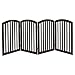 Bonnlo Wooden Folding Pet Gate Freestanding Barrier for Dogs Cats 4 Panels Doggy Kitty Safety Fence | Fully Assembled | Expands Up to 82