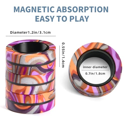 Image of Halloween Magnetic Rings for Adults and Kids,Fidget Spinner Rings Toys for Anxiety Relief Therapy Boy and Girl Ages 8-13,Teens Halloween Party Favors Decorations,3PCS