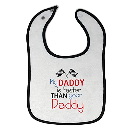 Cute Rascals Toddler & Baby Bibs Burp Cloths Dad My Daddy Is Faster than Your Race Car Dad Father's Day Cotton Baby Items for Baby Girl & Boy White Black Design Only
