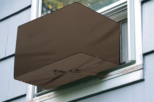 Image of The Furnishing Tree window ac cover suitable for Lloyd 1.5 Ton GLW18I3FWCEV, Beige Color Elastic fit Cover for front and rear Of Window Ac