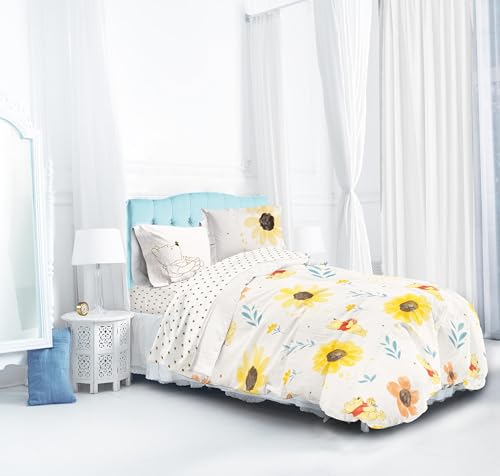 Image of Disney Winnie The Pooh Full Size Comforter Set 7 Piece Bedding, Beige | Bed in a Bag, Comforter Sheets Shams Pillowcases, Official Product, Soft Microfiber, Machine Washable, Kids Gift