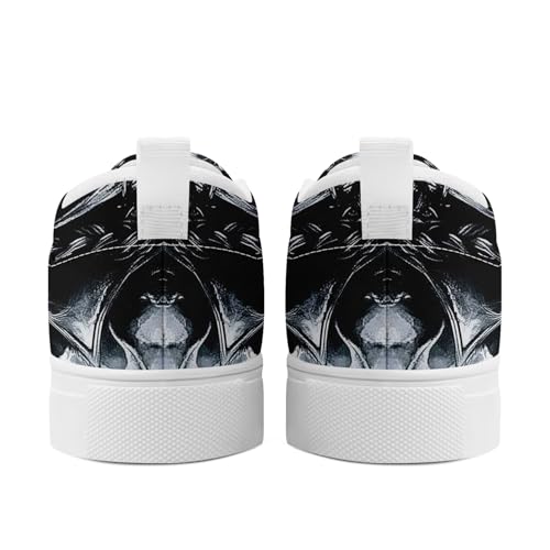 Women's Gothic Skull Canvas Slip-On Flat Shoes Men's Low top Dark Art Rose Stylish Sneakers Comfort Fashion Streetwear3