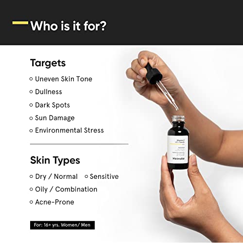 Minimalist 16% Vitamin C Face Serum (Advanced) With Vit E, & Ferulic Acid For Glowing Skin | Advanced Brightening Formula With Power of Vit C & E,... - Image 3