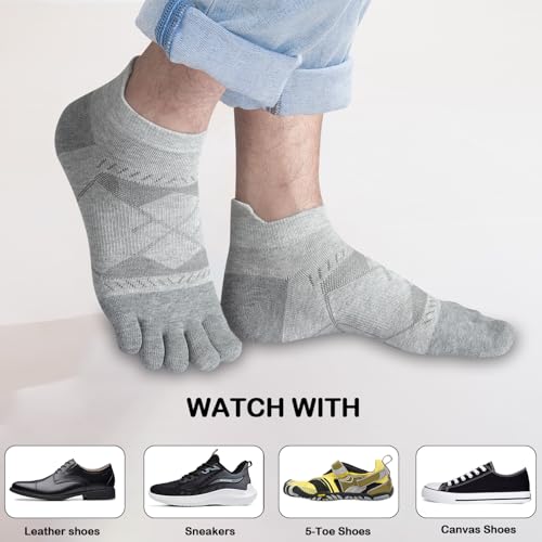 Meaiguo Toe Socks for Men Women-Breathable Low Cut Five Finger Socks For Running with Arch Support 4 Pairs4