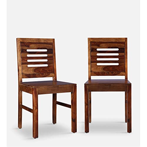 Image of Wooden Dining Chairs Only | Wooden Dinning Chairs | Dining Room Furniture with Cushions | Dining Chair Set of 2 | Study Chair with Cushion for Dining in Teak