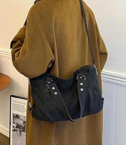 Trendy PU Leather Crossbody Bag Women Retro Tote Handbag Large Shoulder Purse Commuting Travel4