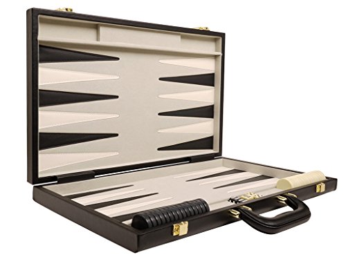 Middleton Games Deluxe Backgammon Set - 18" Classic Board, Black Case - Thumbnail 3