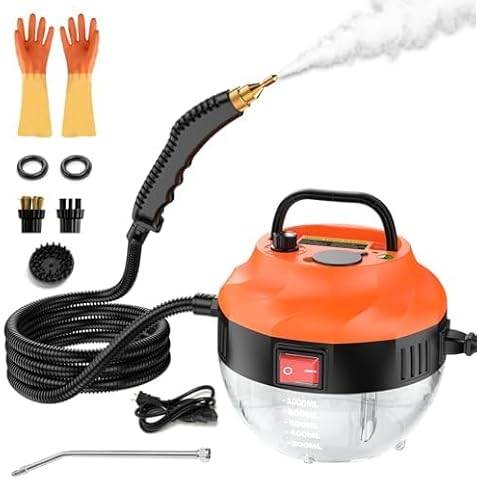 AUXCO Steam Cleaner, 2500W Handheld Steamer for Cleaning, High Pressure Steam Cleaner Handheld for Home & Car Use, Hardwood Floor Steam Cleaner for Upholstery, Kitchen, Bathroom, Grout and Tile Cover