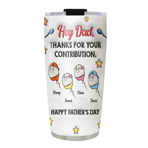 Furryland Personalized Dad Tumblers with Kids Names, Father's Day Tumbler, Funny Gift for Fathers Day, Daddy Papa Tumbler, Custom Gifts for Father from Kids